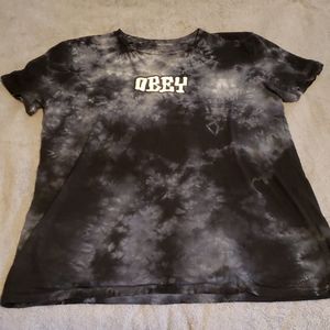 Black Tie Dye Obey T-Shirt